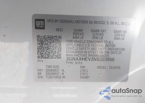 2022 Chevrolet Equinox Fwd Ls from USA, damaged, VIN 3GNAXHEV2NS103950